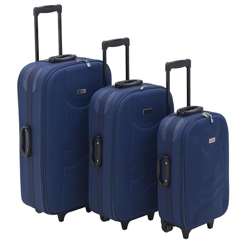 Βαλίτσα Ταξιδιού Σ/3 Υφασμάτινη Μπλε 44x20.5x68.5εκ