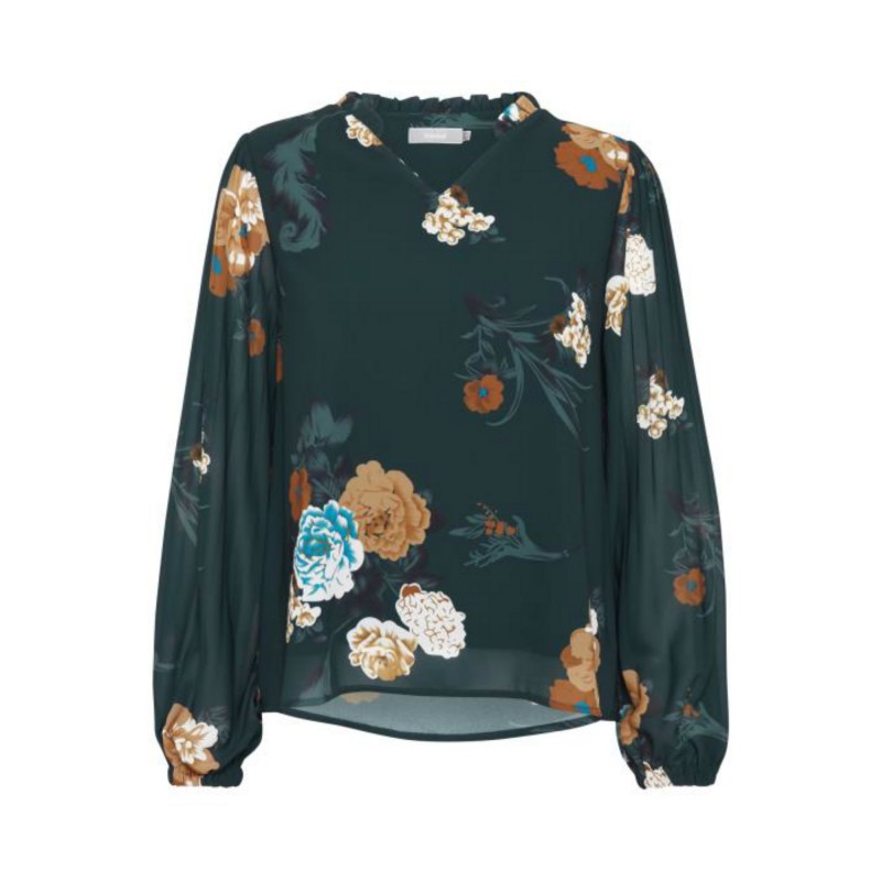 Μπλούζα Εμπριμέ/Φλοράλ Πετρόλ Fransa