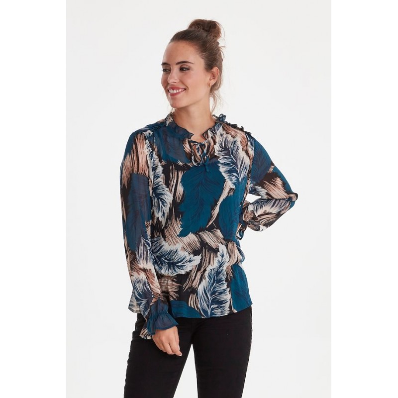 Μπλούζα Φλοράλ Πετρόλ Fransa