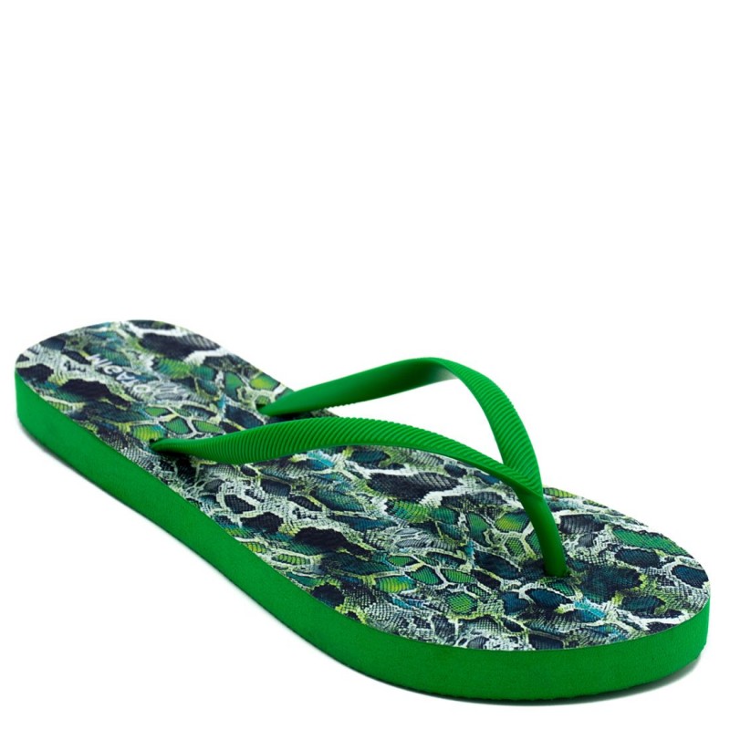 Σαγιονάρες Γυναικείες Με Snake Skin Τύπωμα Πράσινο