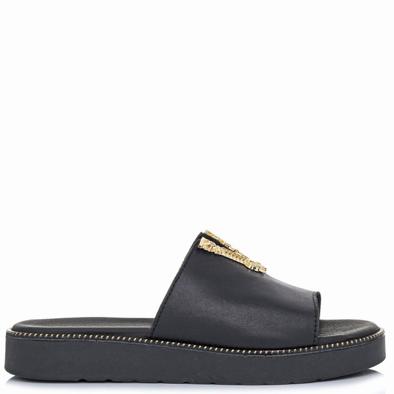 Flatforms Migato Δερμάτινα Μαύρα 