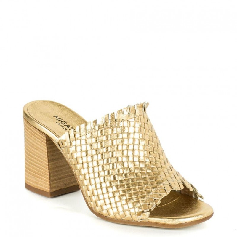 Χρυσό Δερμάτινο Mule AP2013-L18