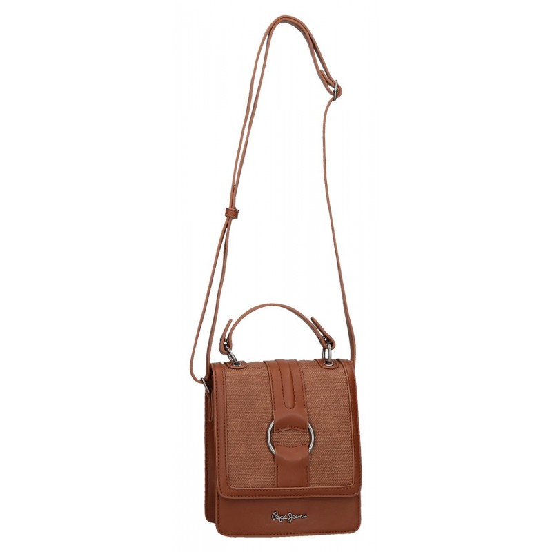 Τσάντα Ώμου Pepe Jeans Καφέ 17x21x8εκ