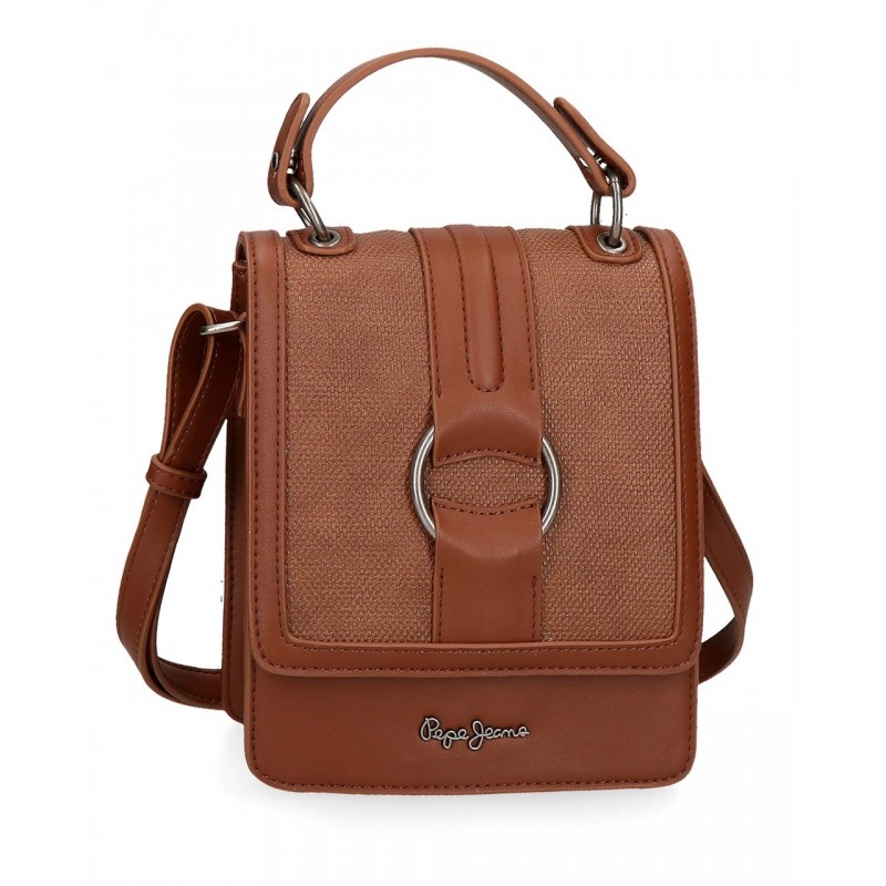 Τσάντα Ώμου Pepe Jeans Καφέ 17x21x8εκ