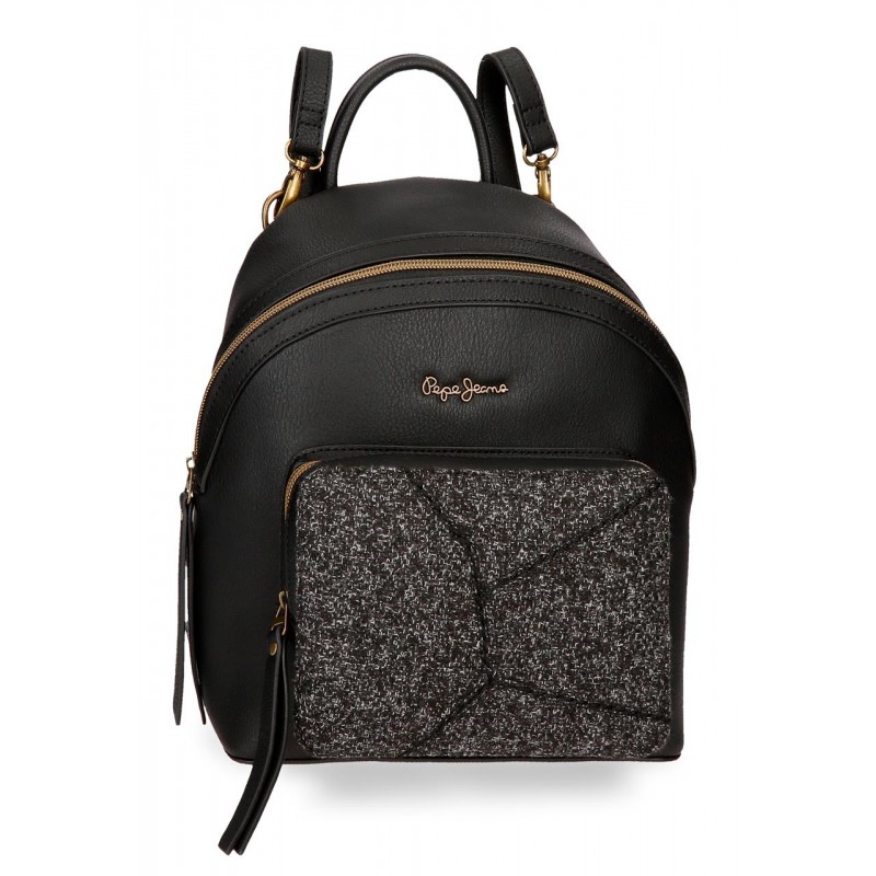 Τσάντα Πλάτης Pepe Jeans Μαύρη 24x28x10εκ