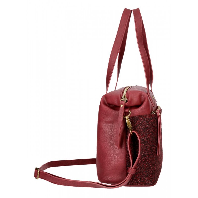 Τσάντα Ώμου Pepe Jeans Μπορντό 35x23x14εκ