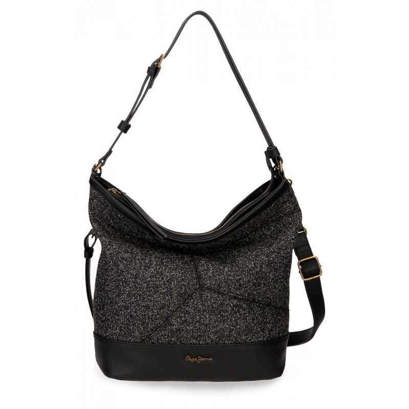 Τσάντα Ώμου Pepe Jeans Μαύρη 28x32x14εκ