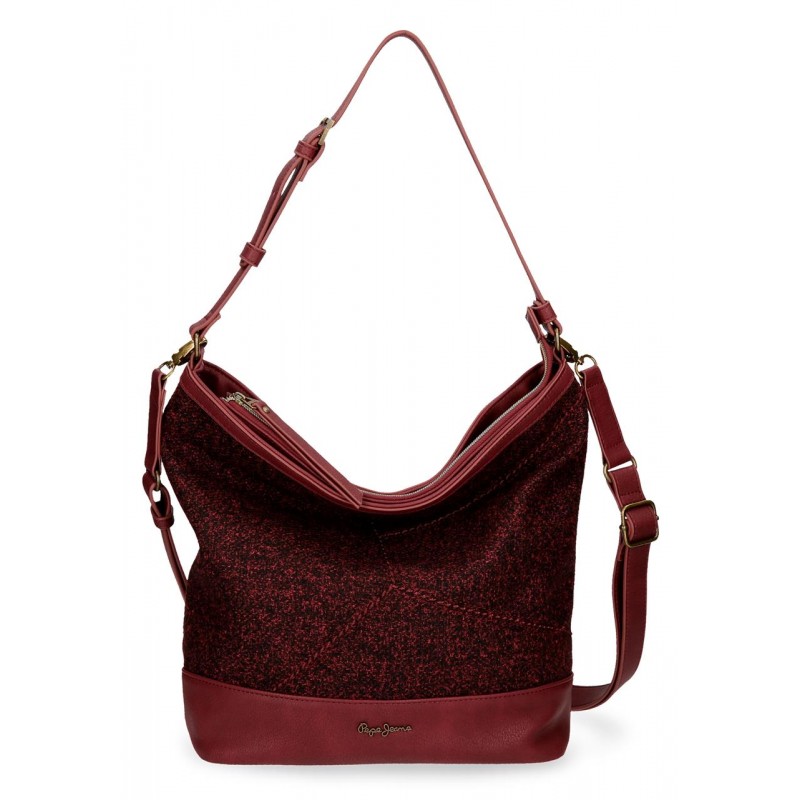 Τσάντα Ώμου Pepe Jeans Μπορντό 28x32x14εκ