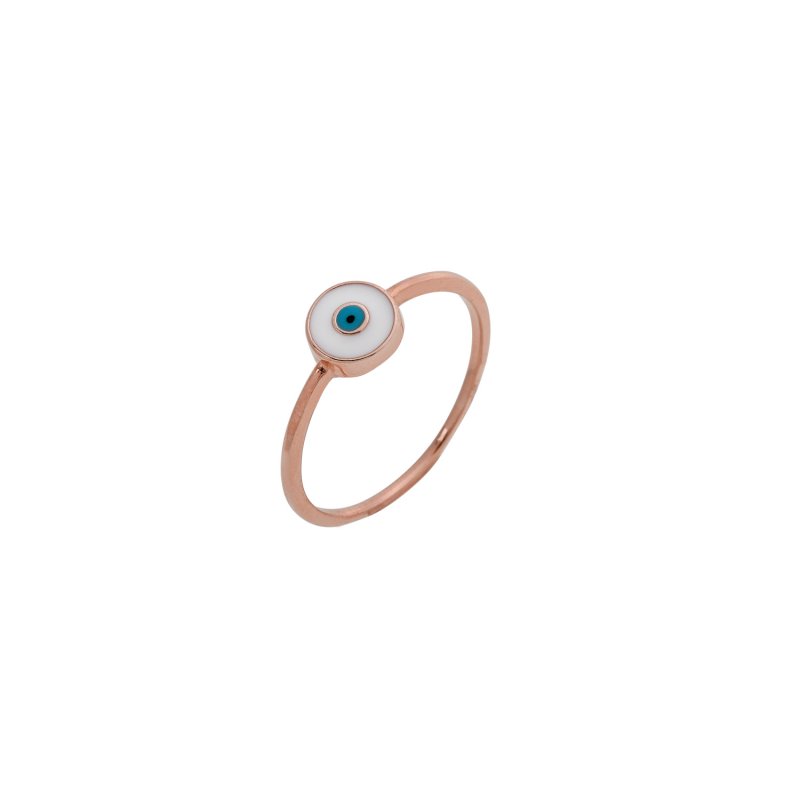 Δαχτυλίδι Βεράκι Ροζ Χρυσό Μάτι Λευκό Ασήμι 925